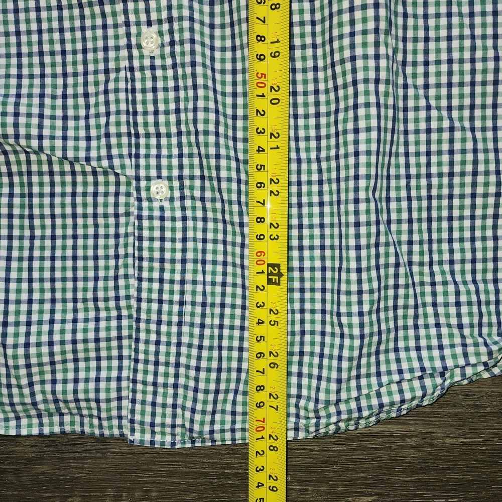 Brooks Brother's Men's Large Long Sleeve Button Down Shirt Green/Blue Plaid - Picture 6 of 8